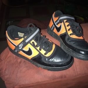 Orange/black NIKE shoes
